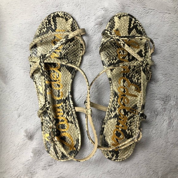NWT Sam Edelman Teale Nude Slingback Snakeprint Sandal - Picture 1 of 6